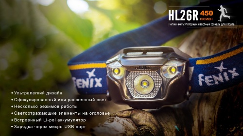Налобный фонарь Fenix HL26R желтый, HL26Rye фото 6